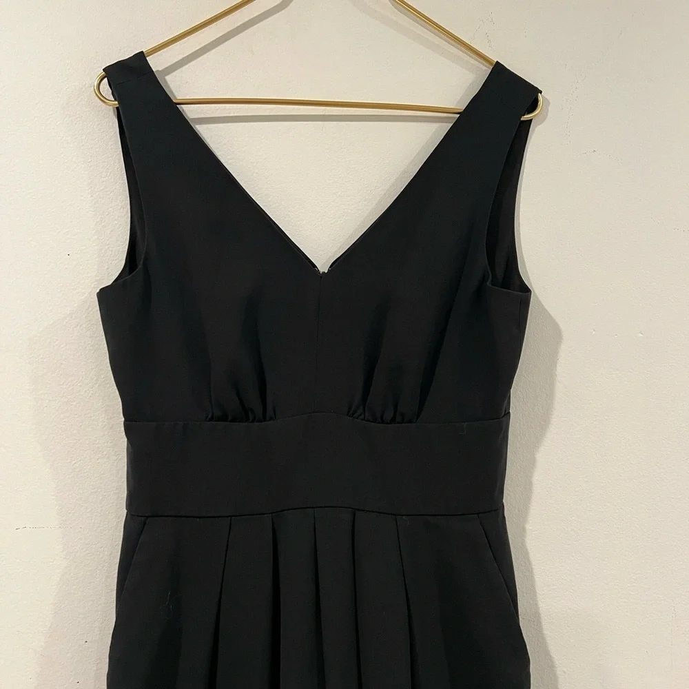 J. Crew V-Neck Black Jumpsuit Women's Sz 4 Cropped Wide Leg